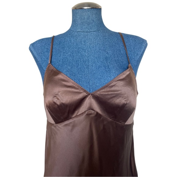 Vintage 95% Silk Brown Tank Top - Picture 2 of 3